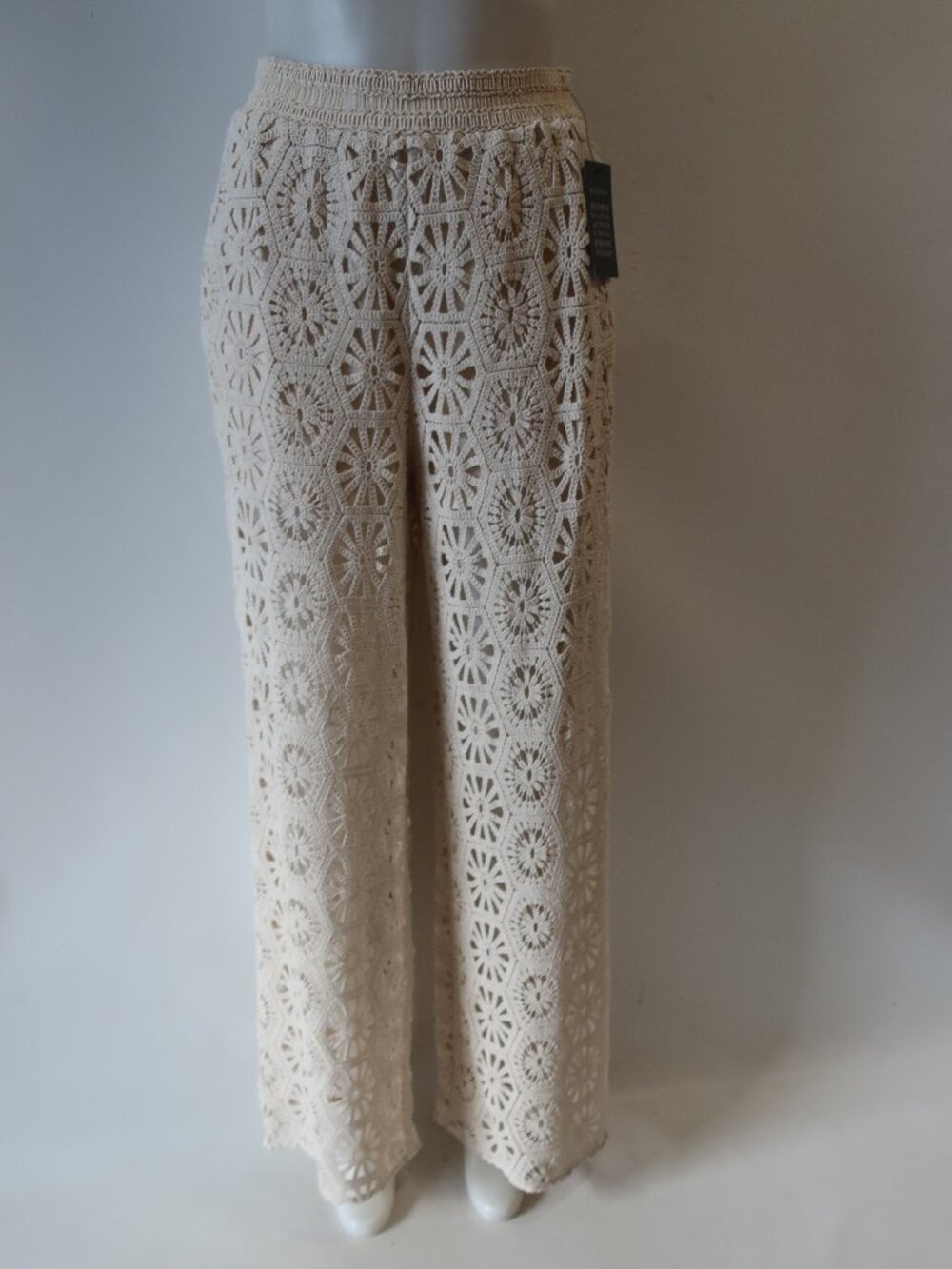 NWT Womens Misa Los Angeles Cream (Item- 211) Crochet  Pull-On Terra Pant S - Picture 12 of 15